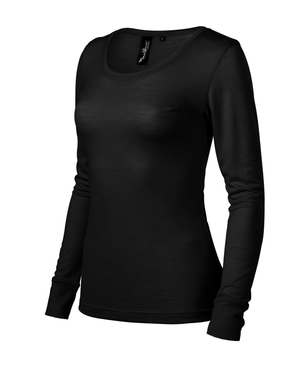 Koszulka damska MALFINI Premium Merino Rise LS — Czarny