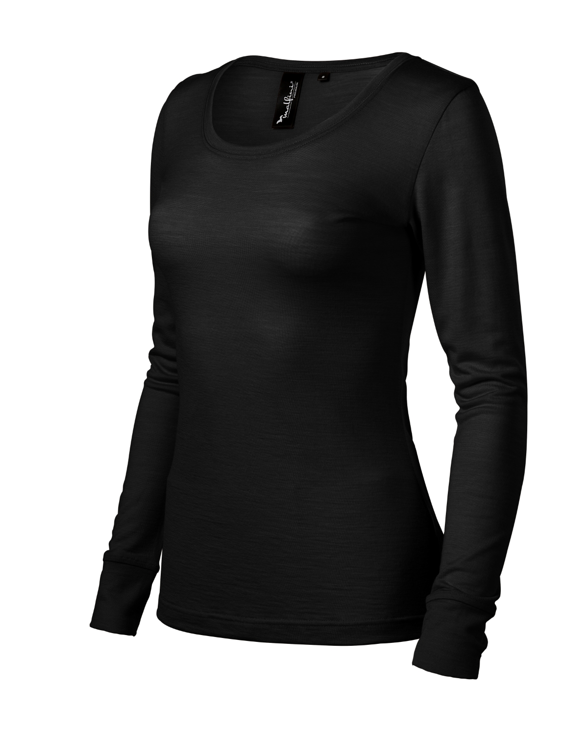 Koszulka damska MALFINI Premium Merino Rise LS — Czarny