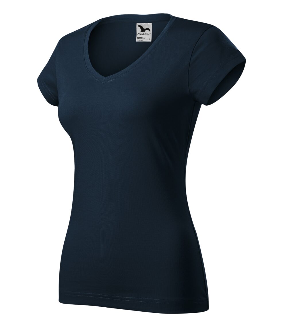 Koszulka damska MALFINI Fit V-neck — Granatowy