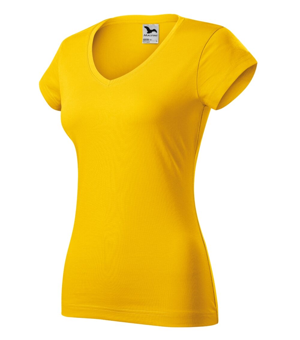 Koszulka damska MALFINI Fit V-neck — Żółty