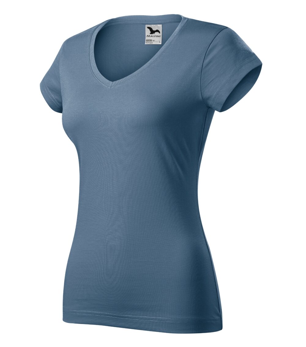 Koszulka damska MALFINI Fit V-neck — Denim
