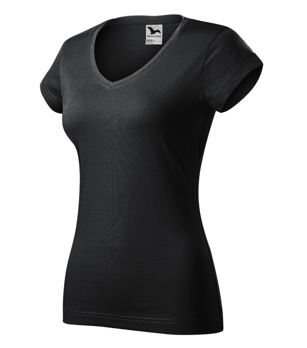 Koszulka damska MALFINI Fit V-neck — Ebony gray