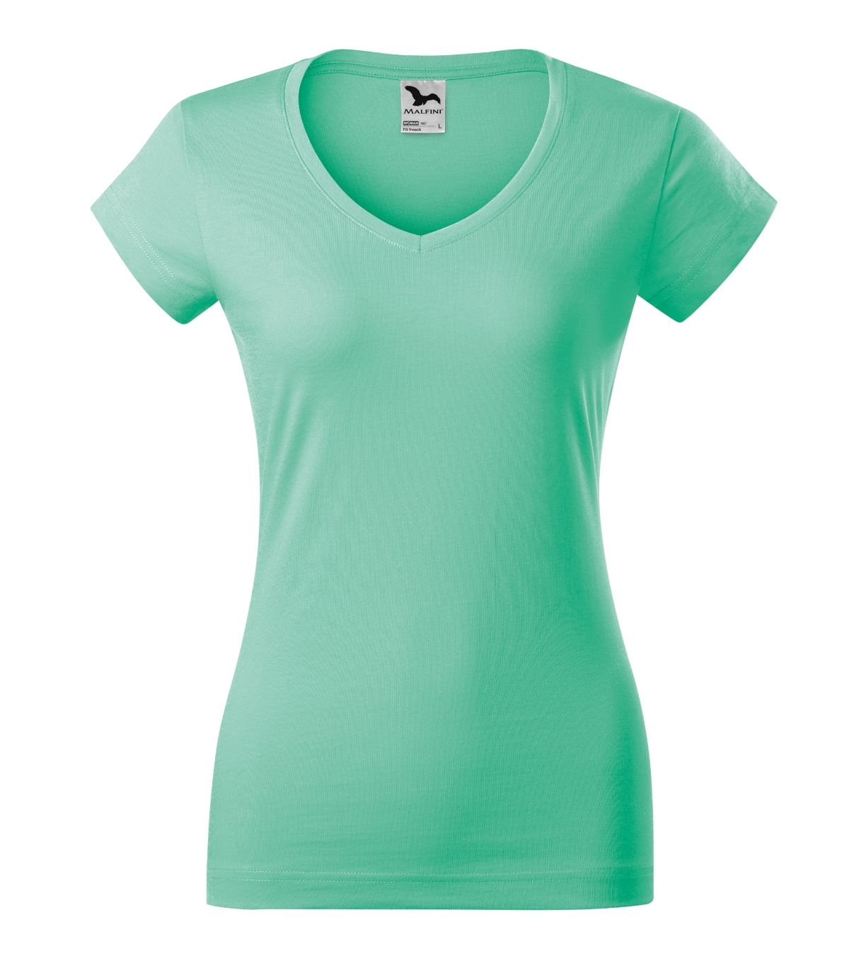 Koszulka damska MALFINI Fit V-neck — Miętowy - obrazek 2