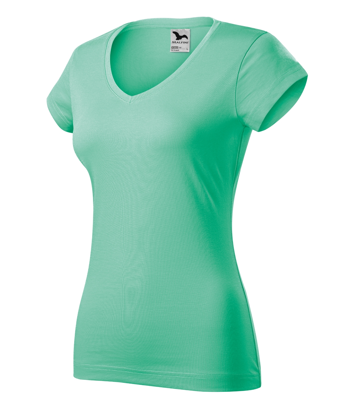 Koszulka damska MALFINI Fit V-neck — Miętowy