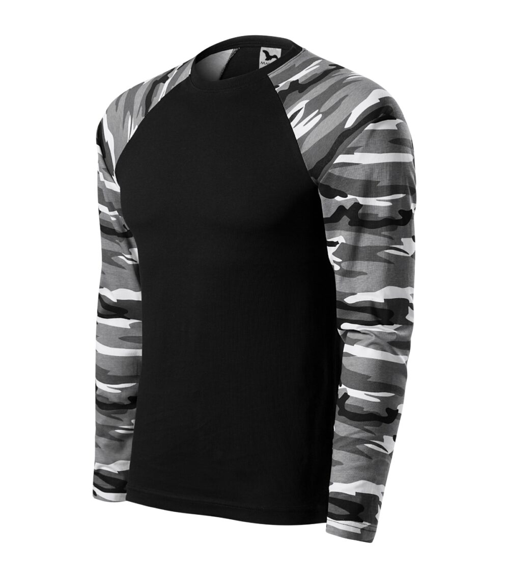 Koszulka unisex MALFINI Camouflage LS — Camouflage gray