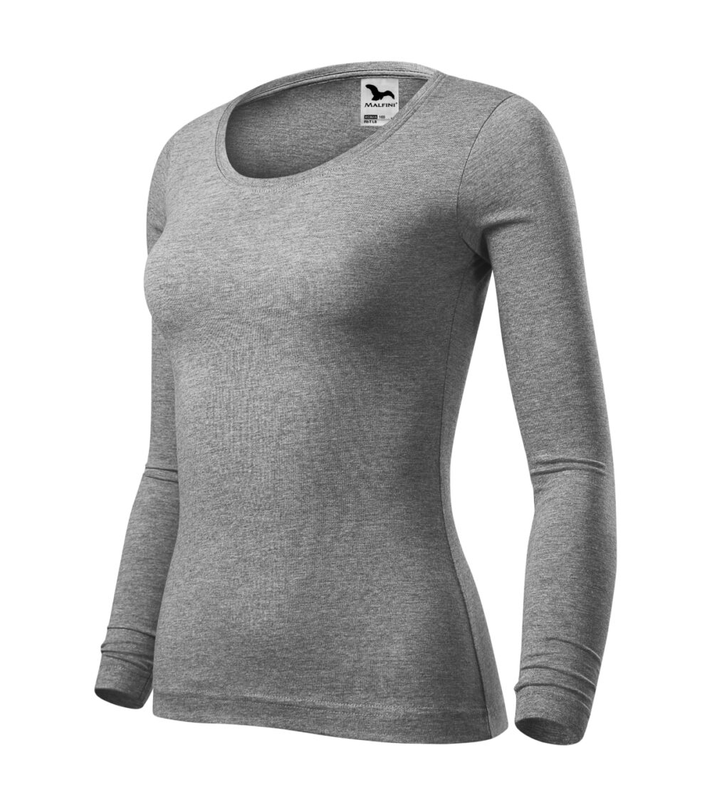 Koszulka damska MALFINI Fit-T LS — Ciemnoszary melanż