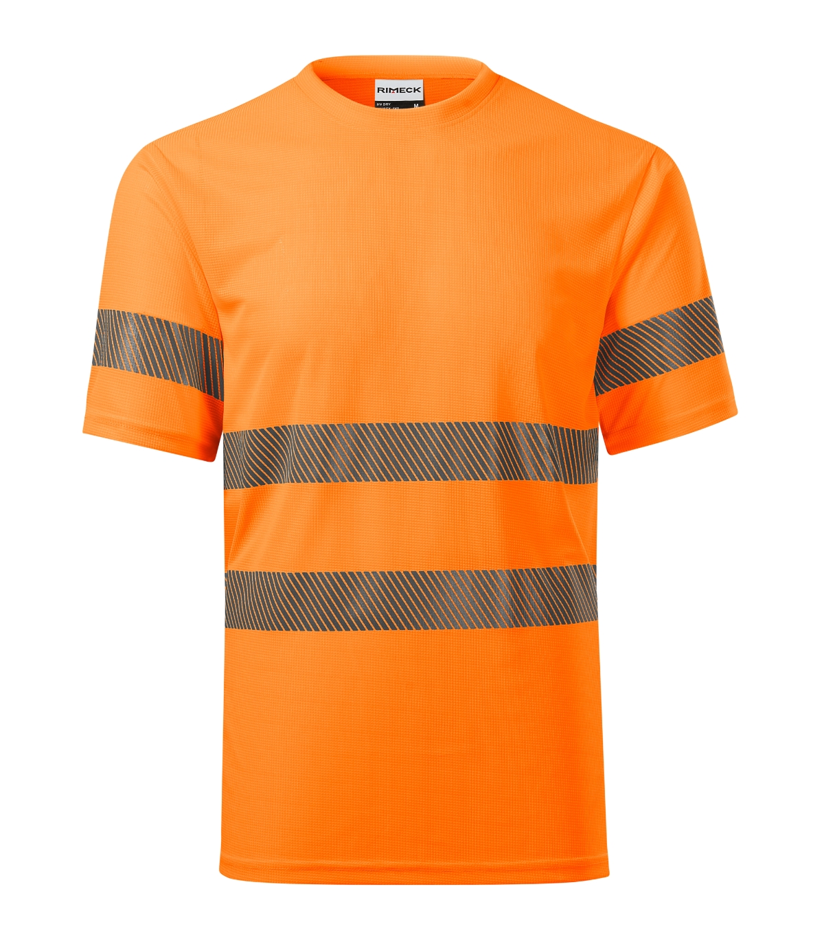 Koszulka unisex RIMECK HV Dry — Fluorescencyjny pomarańczowy - obrazek 2