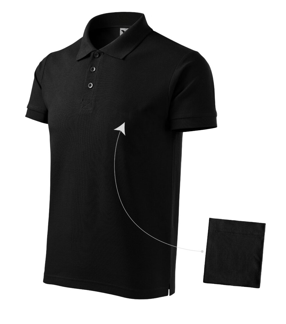Koszulka polo męska MALFINI Cotton — Czarny
