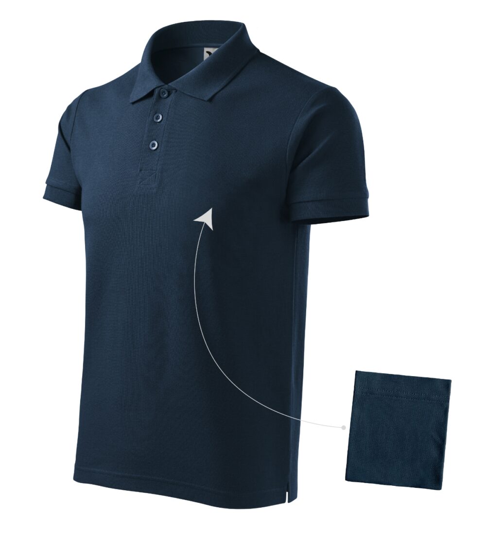 Koszulka polo męska MALFINI Cotton — Granatowy