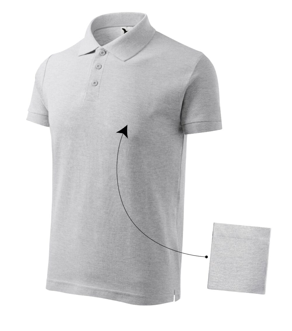 Koszulka polo męska MALFINI Cotton — Jasnoszary melanż