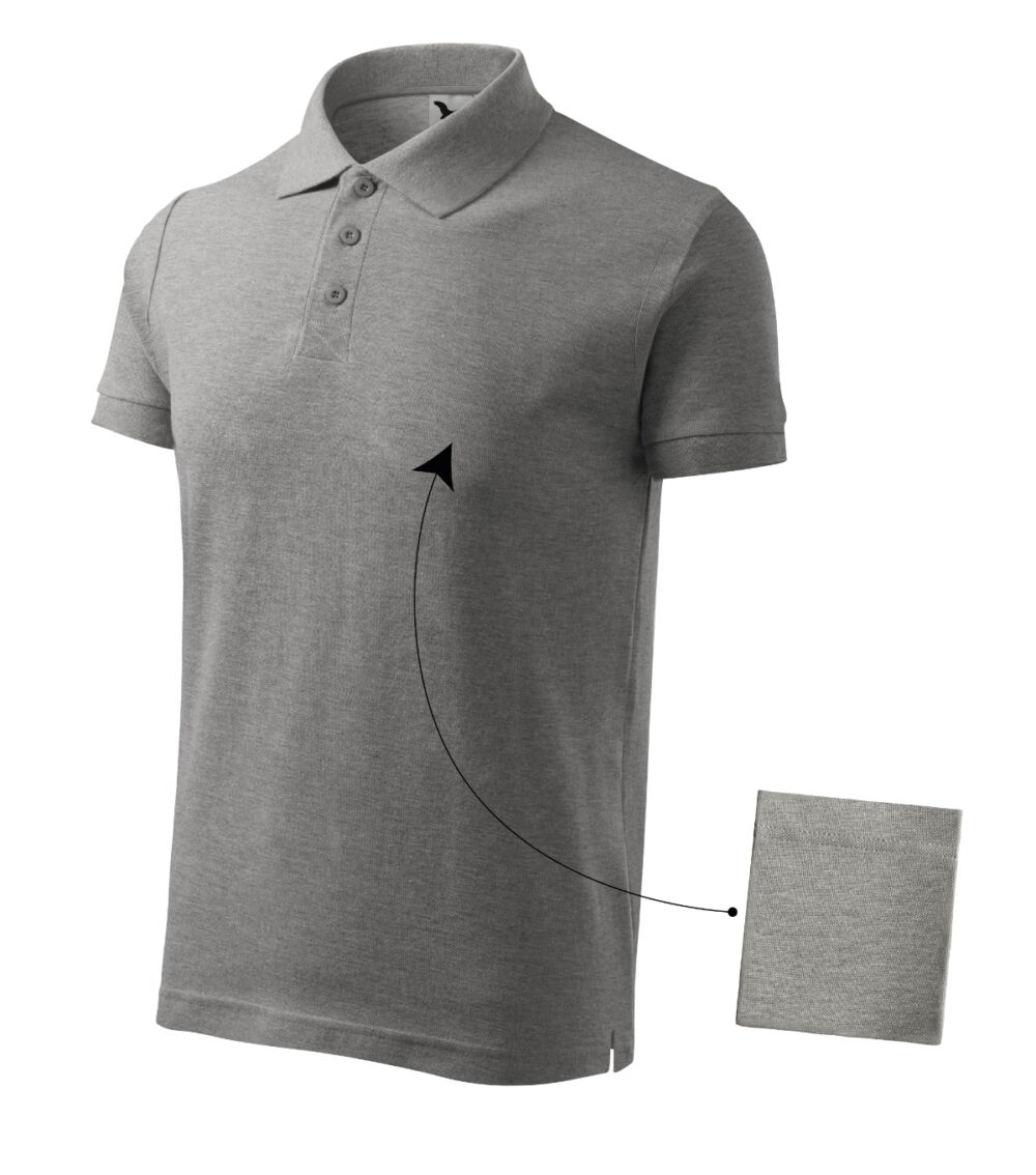 Koszulka polo męska MALFINI Cotton — Ciemnoszary melanż