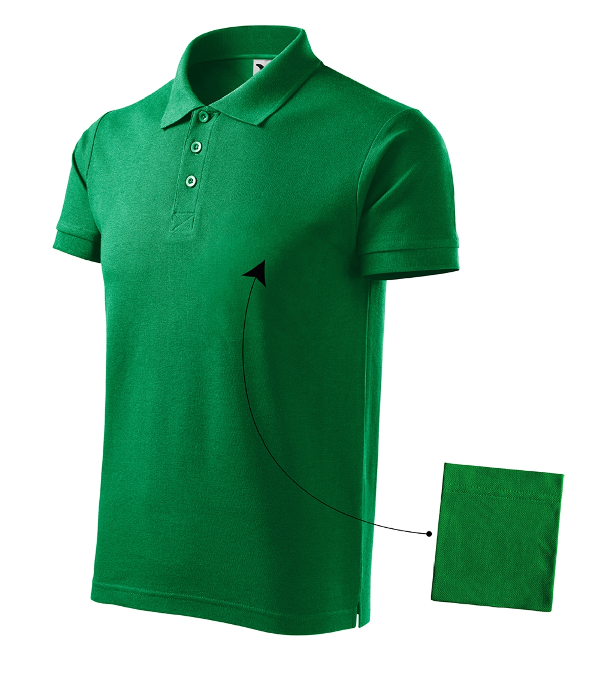 Koszulka polo męska MALFINI Cotton — Zieleń trawy