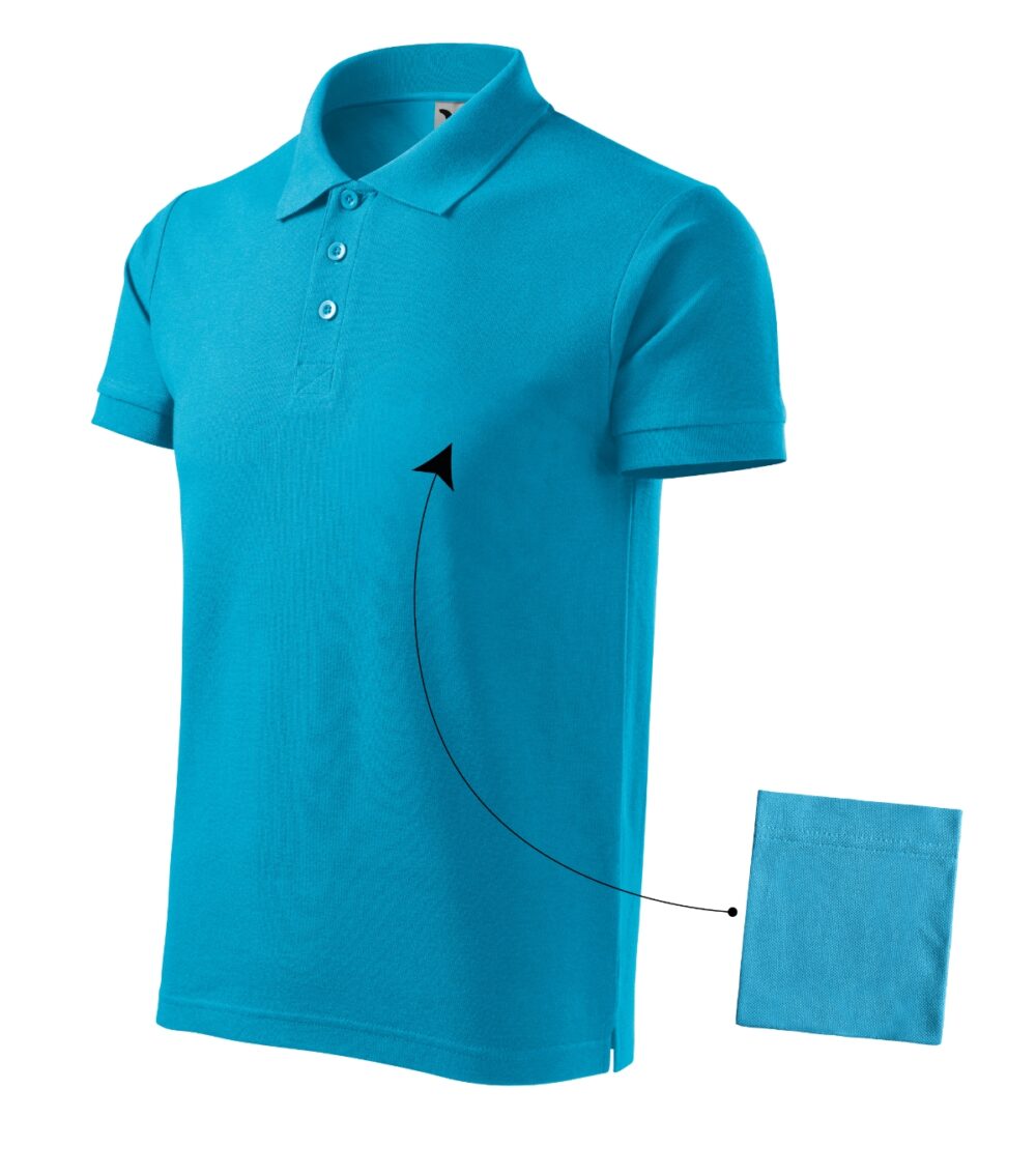 Koszulka polo męska MALFINI Cotton — Turkus