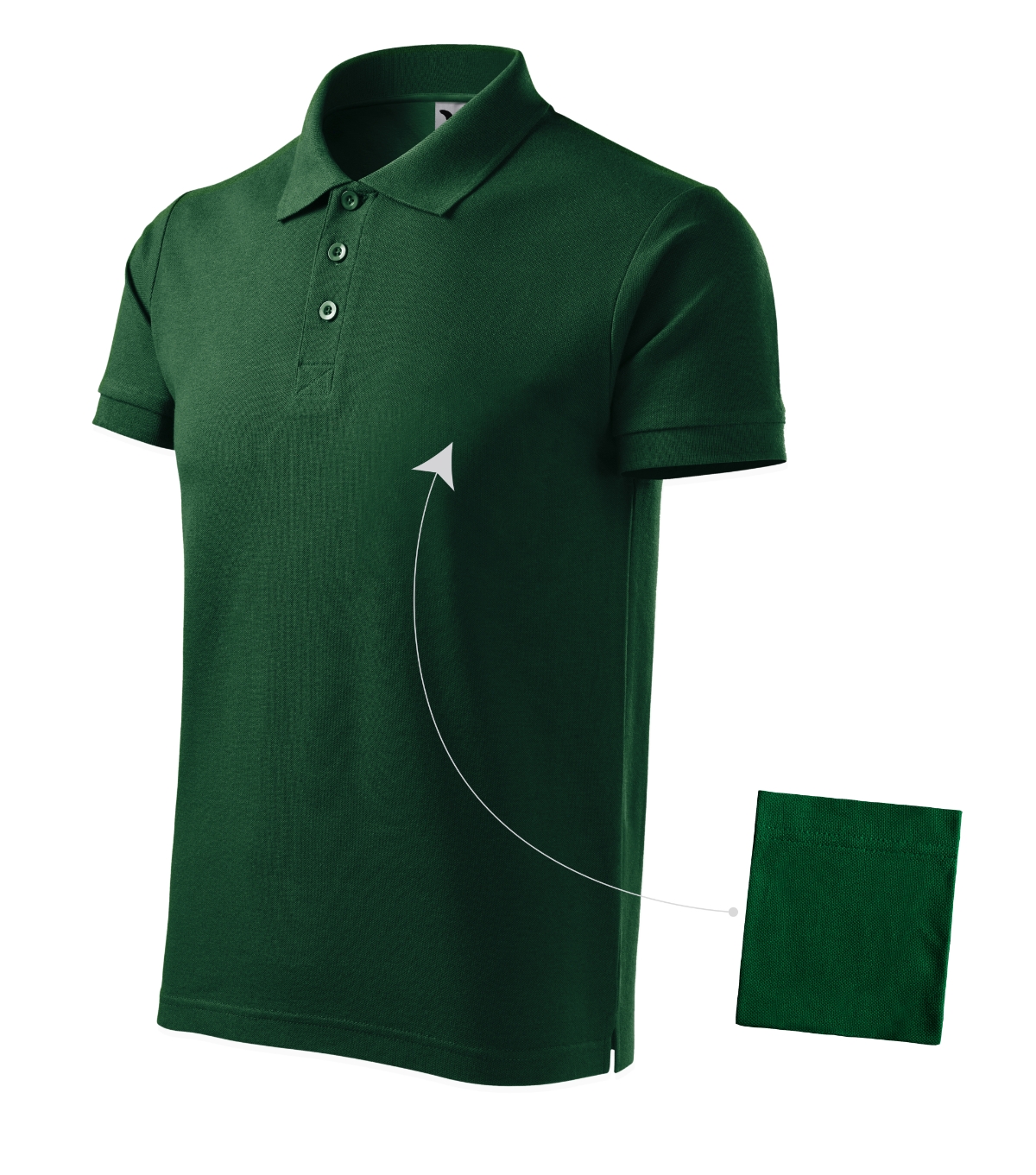 Koszulka polo męska MALFINI Cotton — Dark green