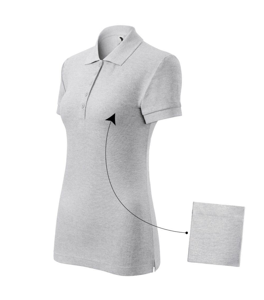 Koszulka polo damska MALFINI Cotton — Jasnoszary melanż