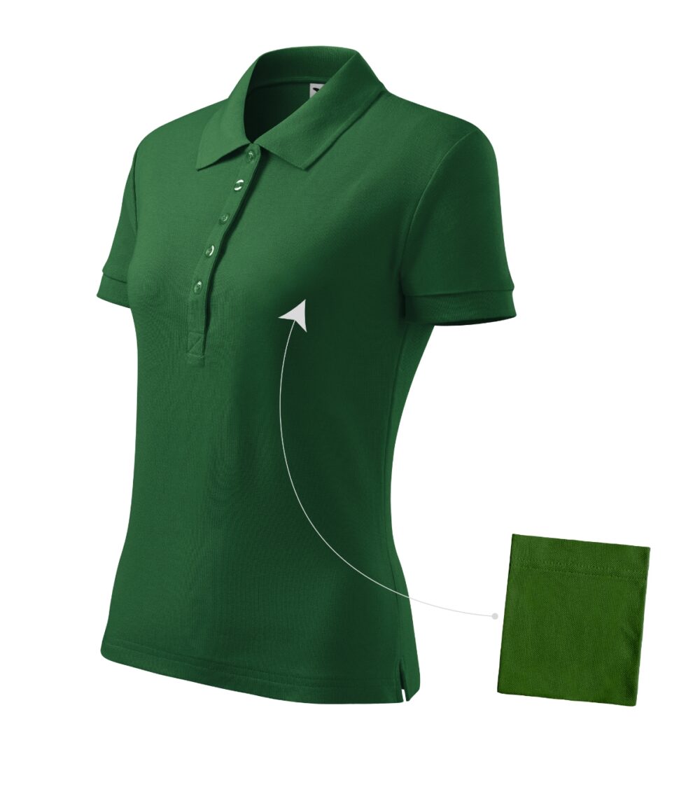 Koszulka polo damska MALFINI Cotton — Zieleń butelkowa