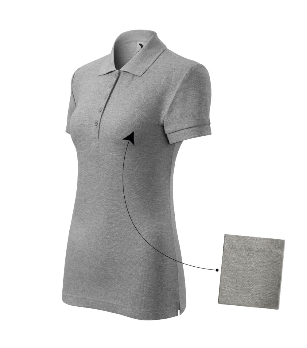 Koszulka polo damska MALFINI Cotton — Ciemnoszary melanż