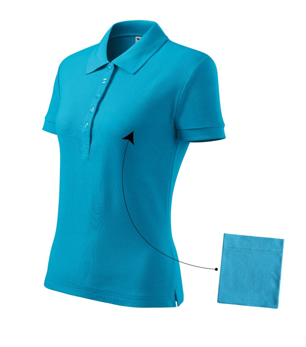 Koszulka polo damska MALFINI Cotton — Turkus