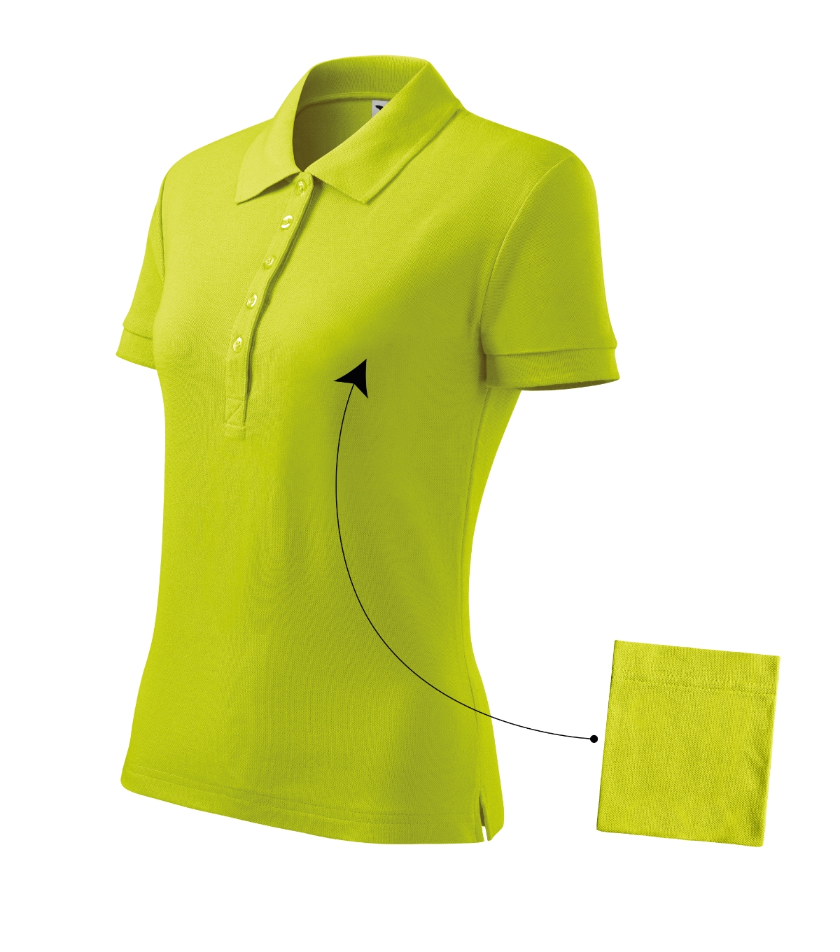 Koszulka polo damska MALFINI Cotton — Limonka