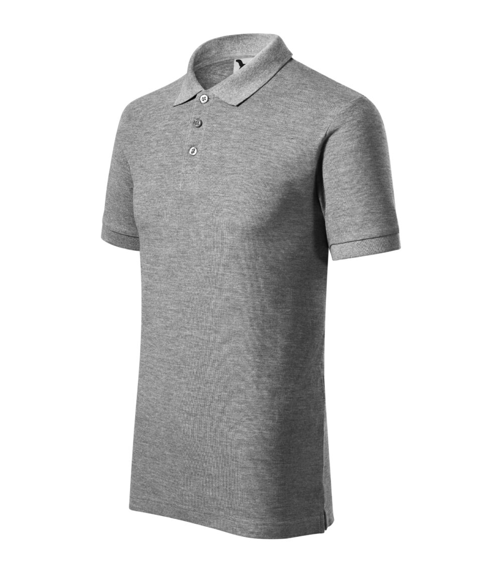 Koszulka polo męska MALFINI Cotton Heavy — Ciemnoszary melanż