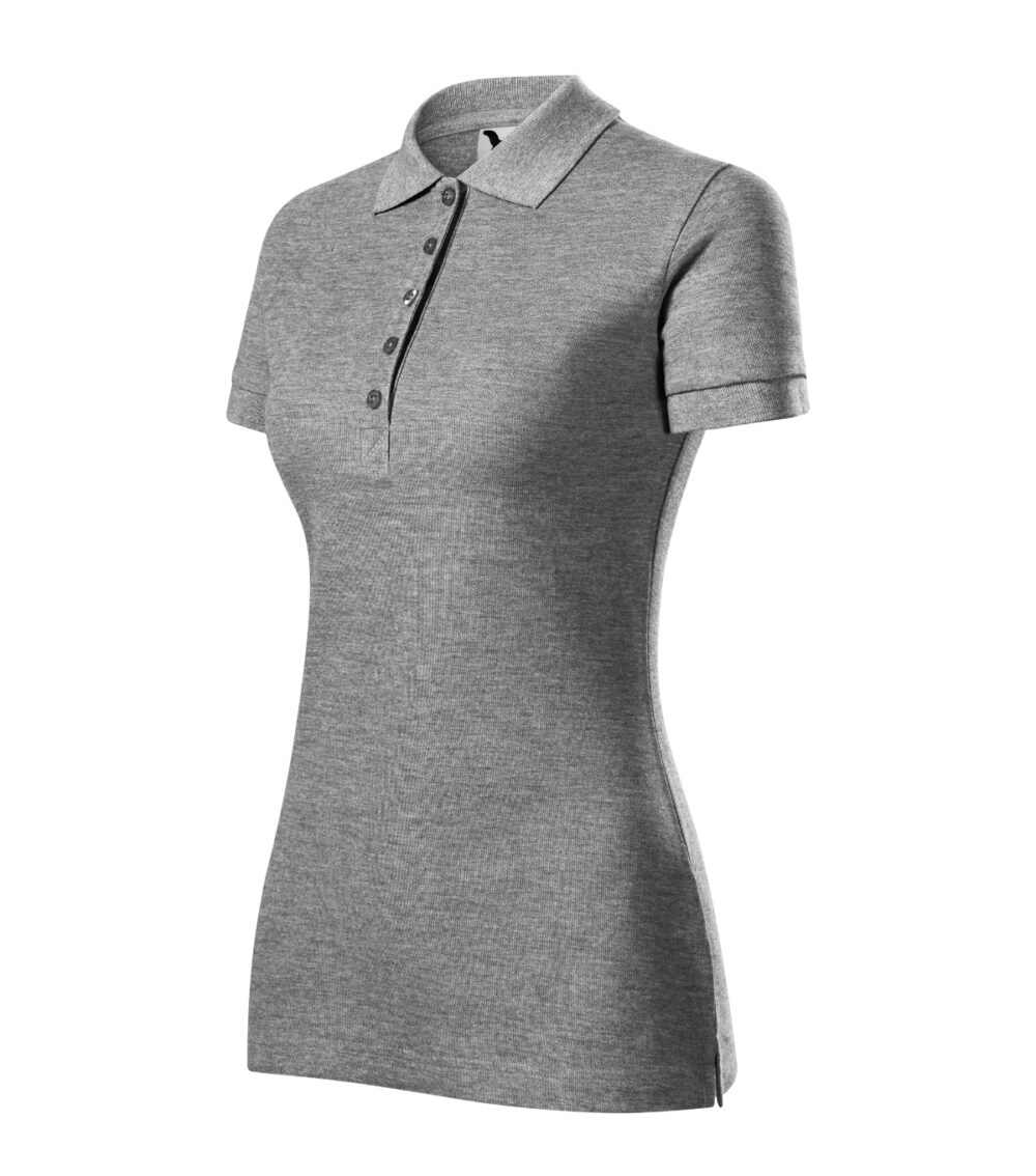 Koszulka polo damska MALFINI Cotton Heavy — Ciemnoszary melanż