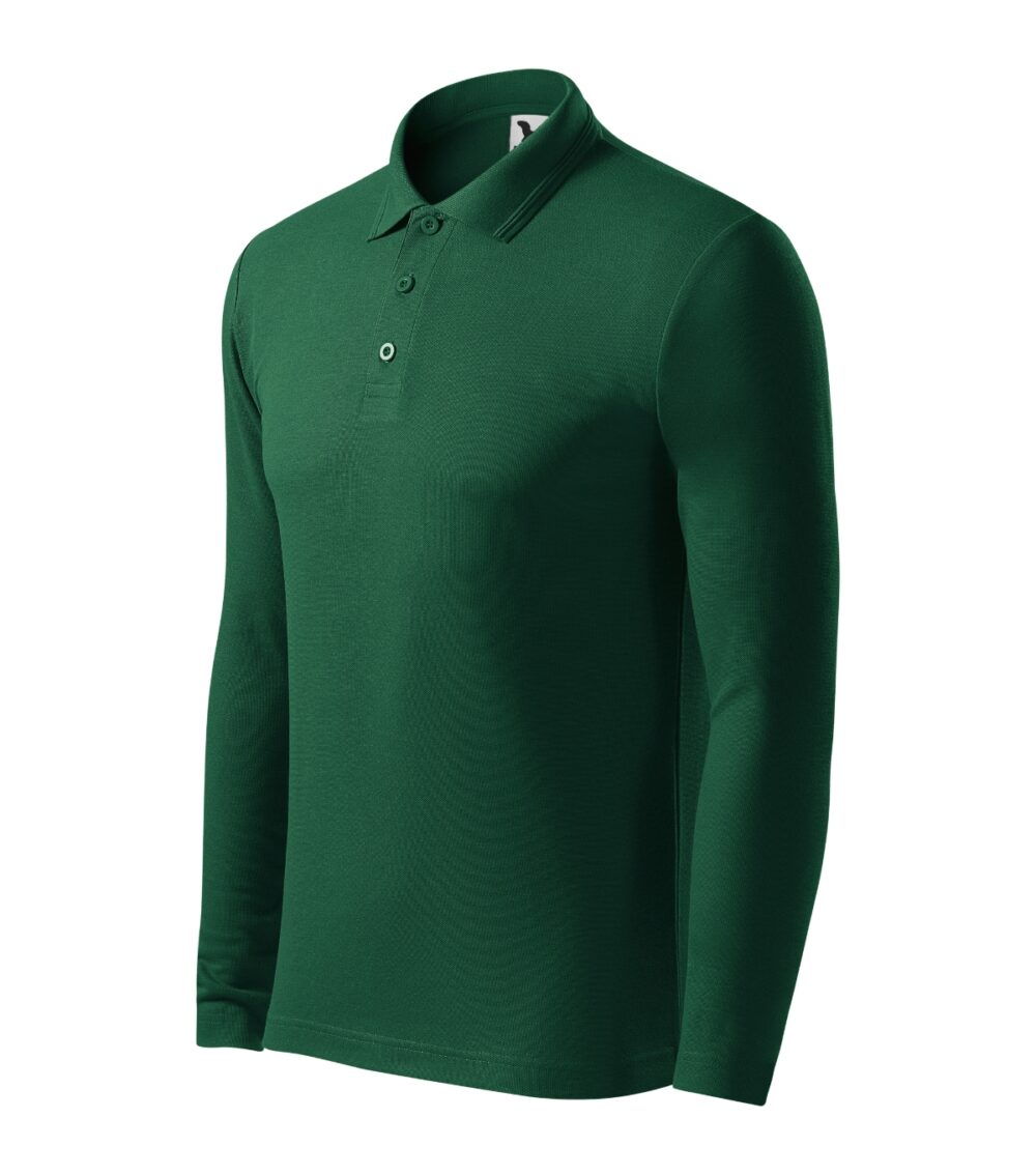 Koszulka polo męska MALFINI Pique Polo LS — Dark green