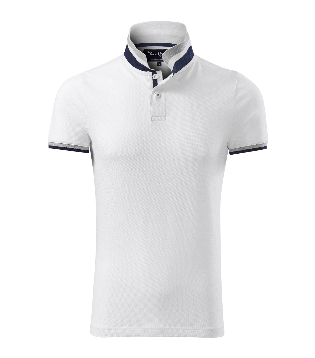 Koszulka polo męska MALFINI Premium Collar Up — Biały - obrazek 2