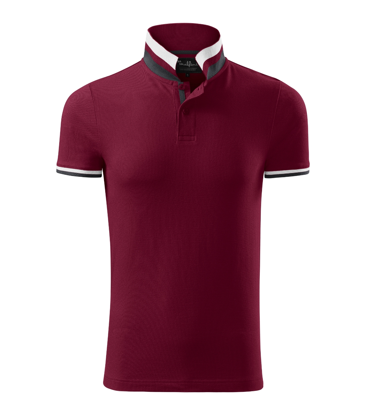 Koszulka polo męska MALFINI Premium Collar Up — Garnet - obrazek 2