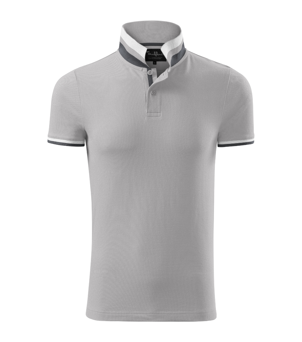 Koszulka polo męska MALFINI Premium Collar Up — Silver gray - obrazek 2