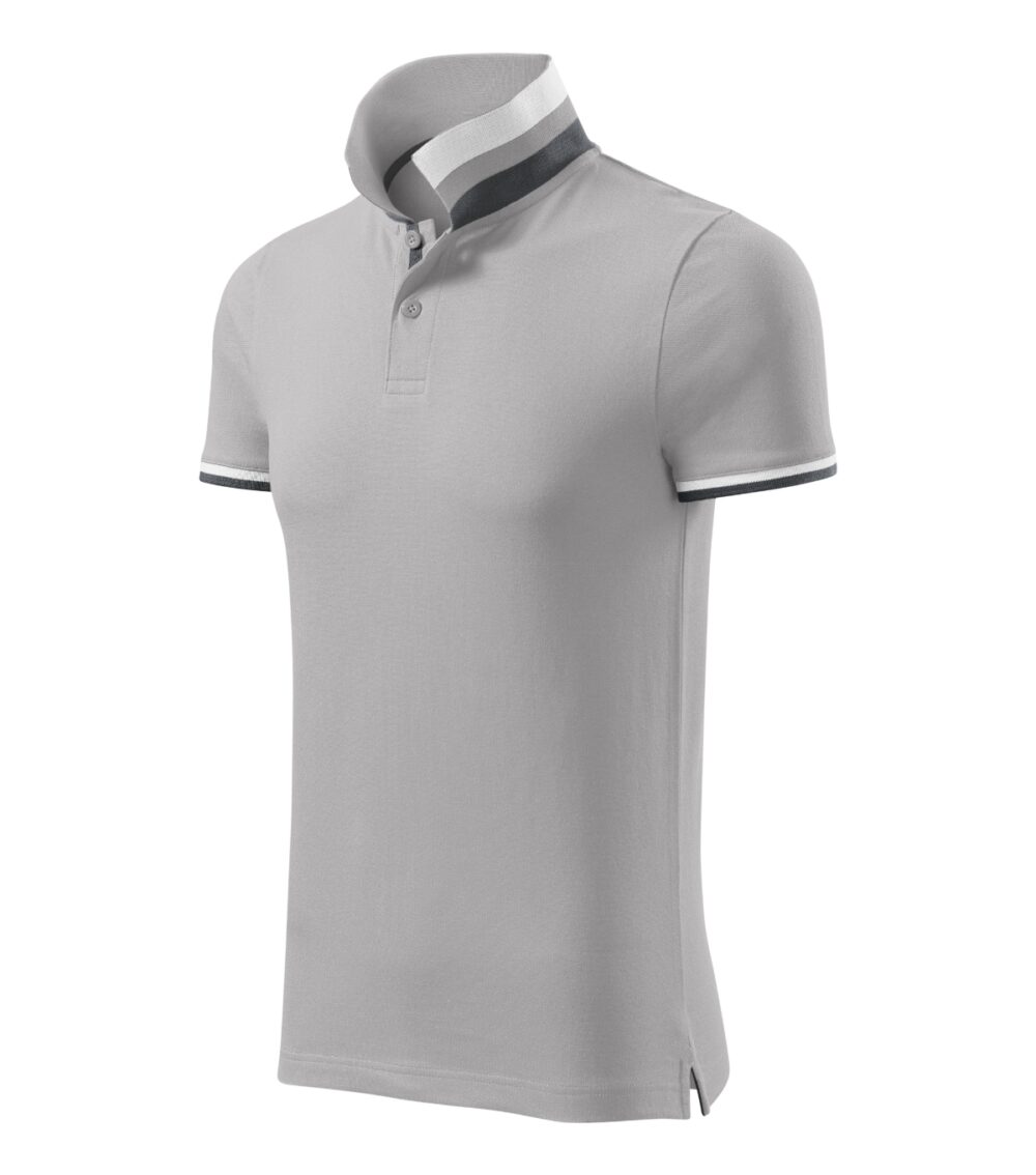 Koszulka polo męska MALFINI Premium Collar Up — Silver gray