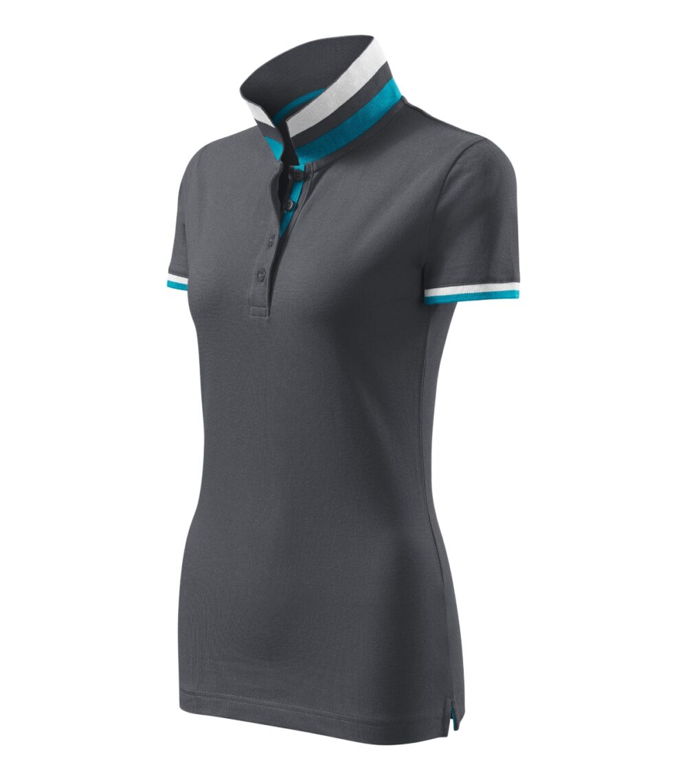 Koszulka polo damska MALFINI Premium Collar Up — Jasny antracyt