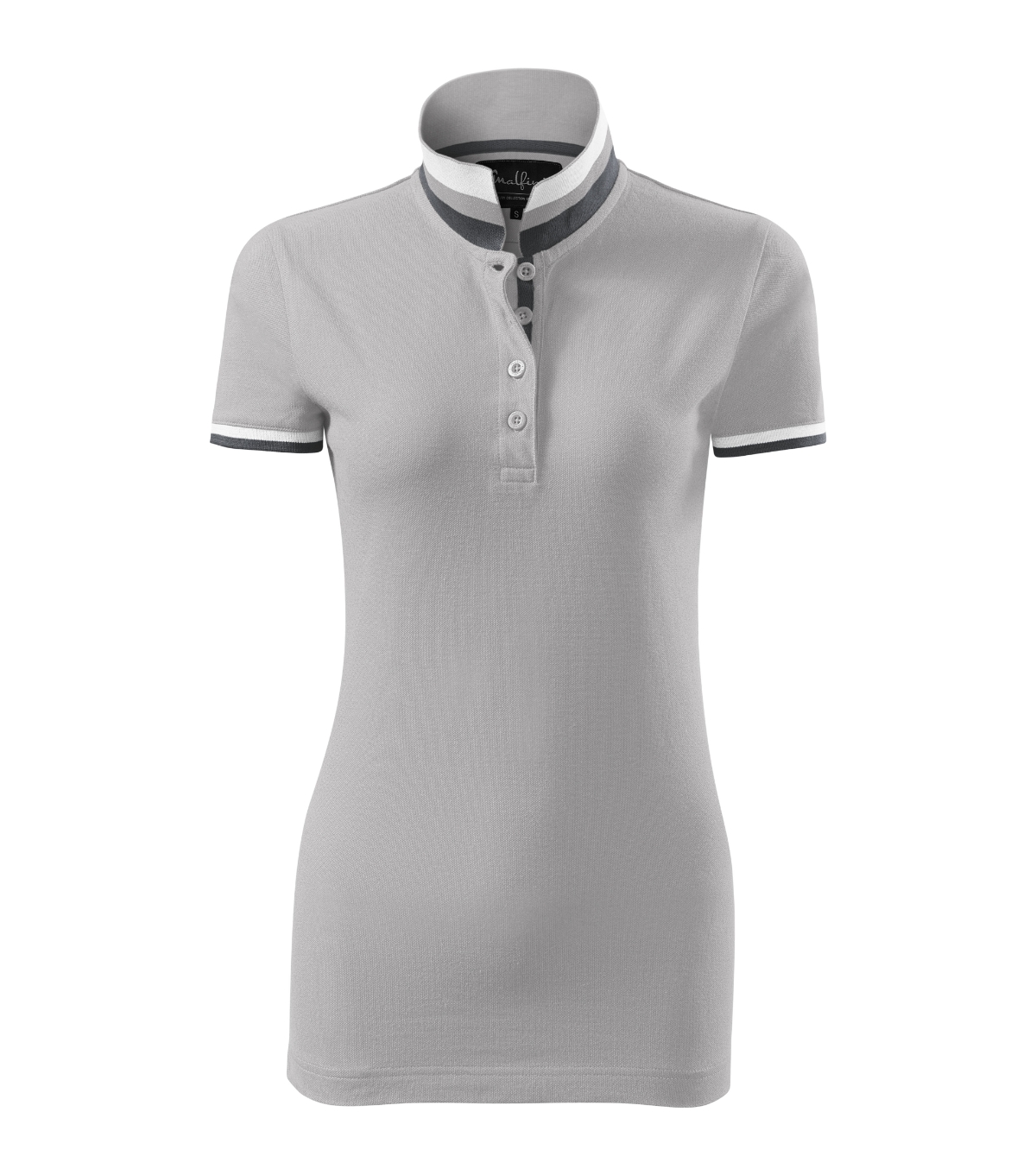 Koszulka polo damska MALFINI Premium Collar Up — Silver gray - obrazek 2