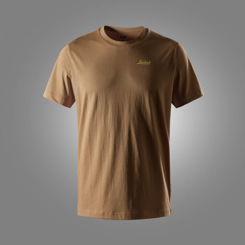 T-shirt z małym logo — Jasnobrązowy