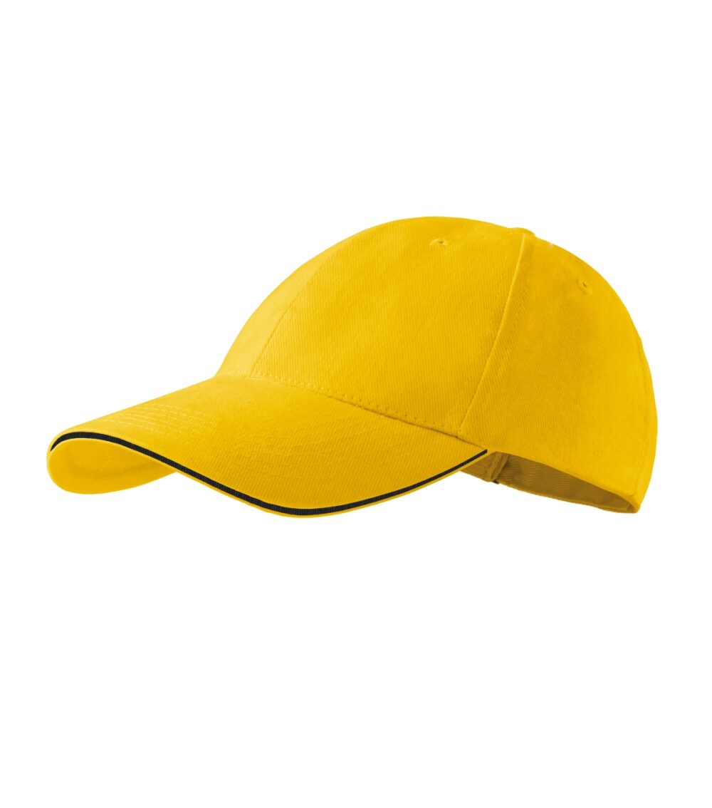 Czapka unisex MALFINI Sandwich 6P — Żółty
