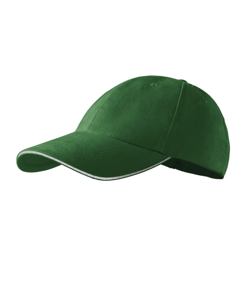 Czapka unisex MALFINI Sandwich 6P — Zieleń butelkowa