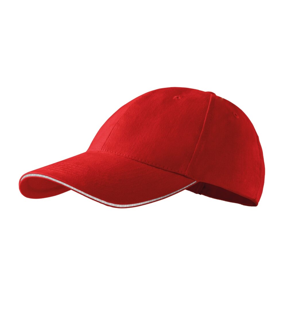 Czapka unisex MALFINI Sandwich 6P — Czerwony