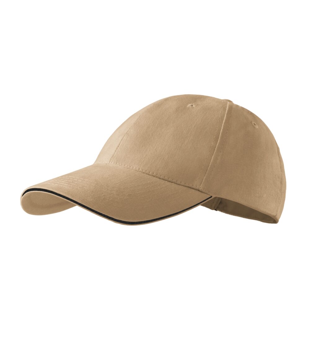 Czapka unisex MALFINI Sandwich 6P — Piaskowy