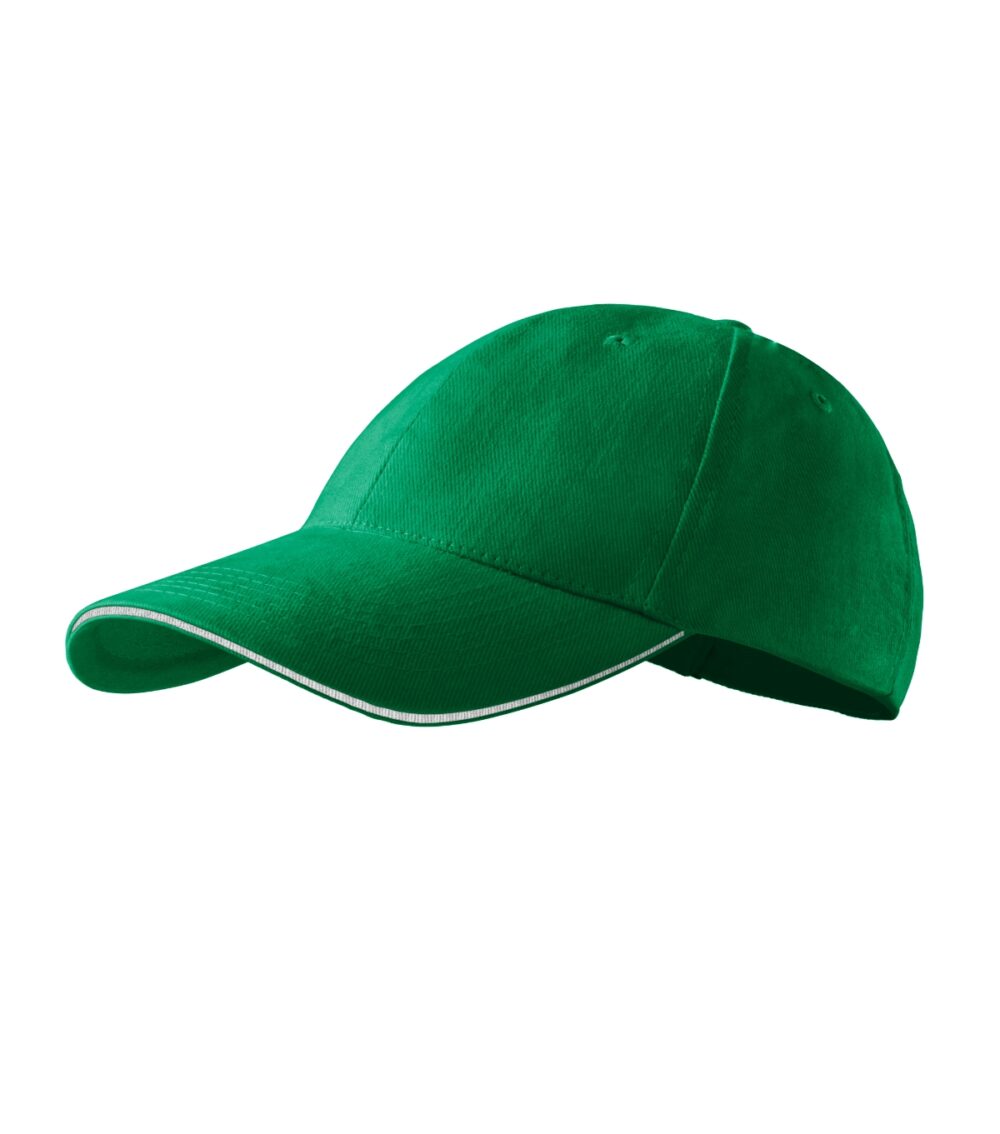 Czapka unisex MALFINI Sandwich 6P — Zieleń trawy