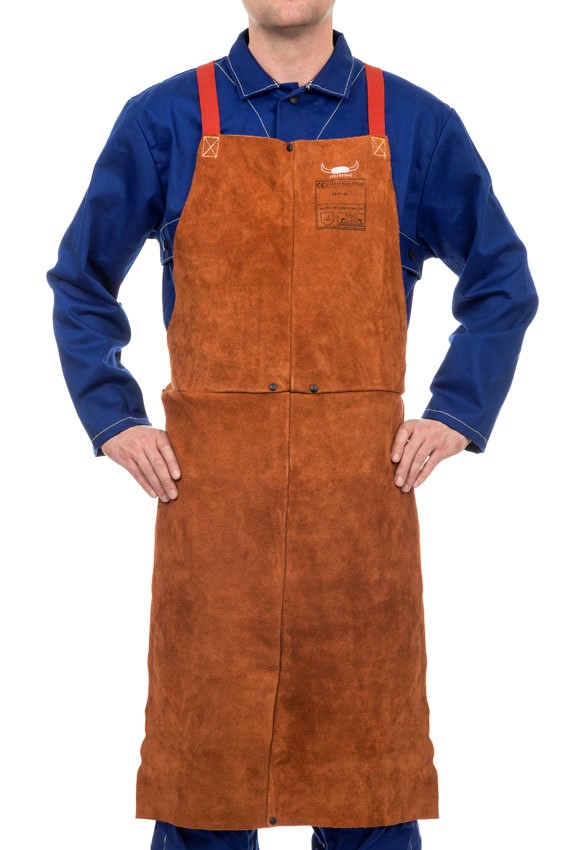 FARTUCH OCHRONNY WELDAS GOLDEN BROWN WYKONANY ZE SKÓRY DWOINOWEJ O DŁUGOŚCI 122 CM. SZEROKOŚĆ 60 CM
