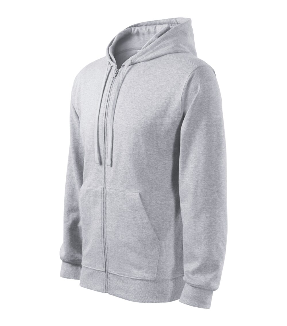 Bluza męska MALFINI Trendy Zipper — Jasnoszary melanż