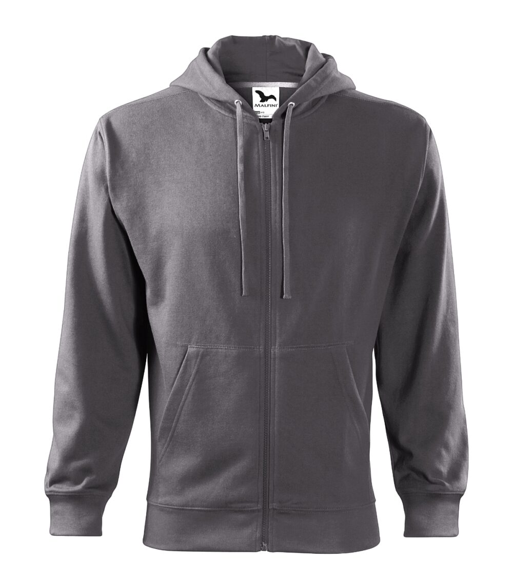 Bluza męska MALFINI Trendy Zipper — Stalowy