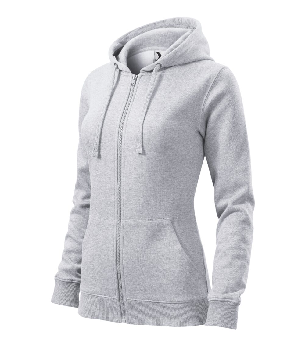 Bluza damska MALFINI Trendy Zipper — Jasnoszary melanż