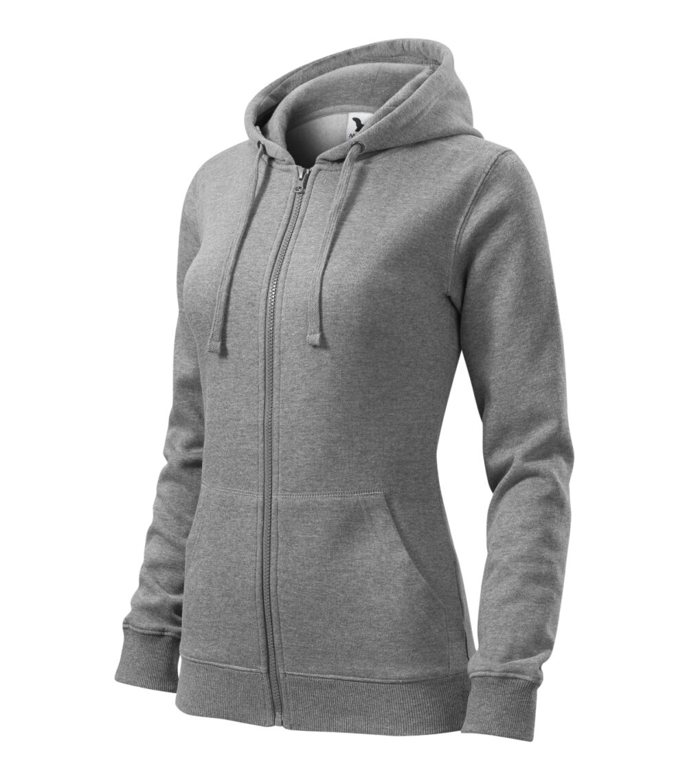 Bluza damska MALFINI Trendy Zipper — Ciemnoszary melanż