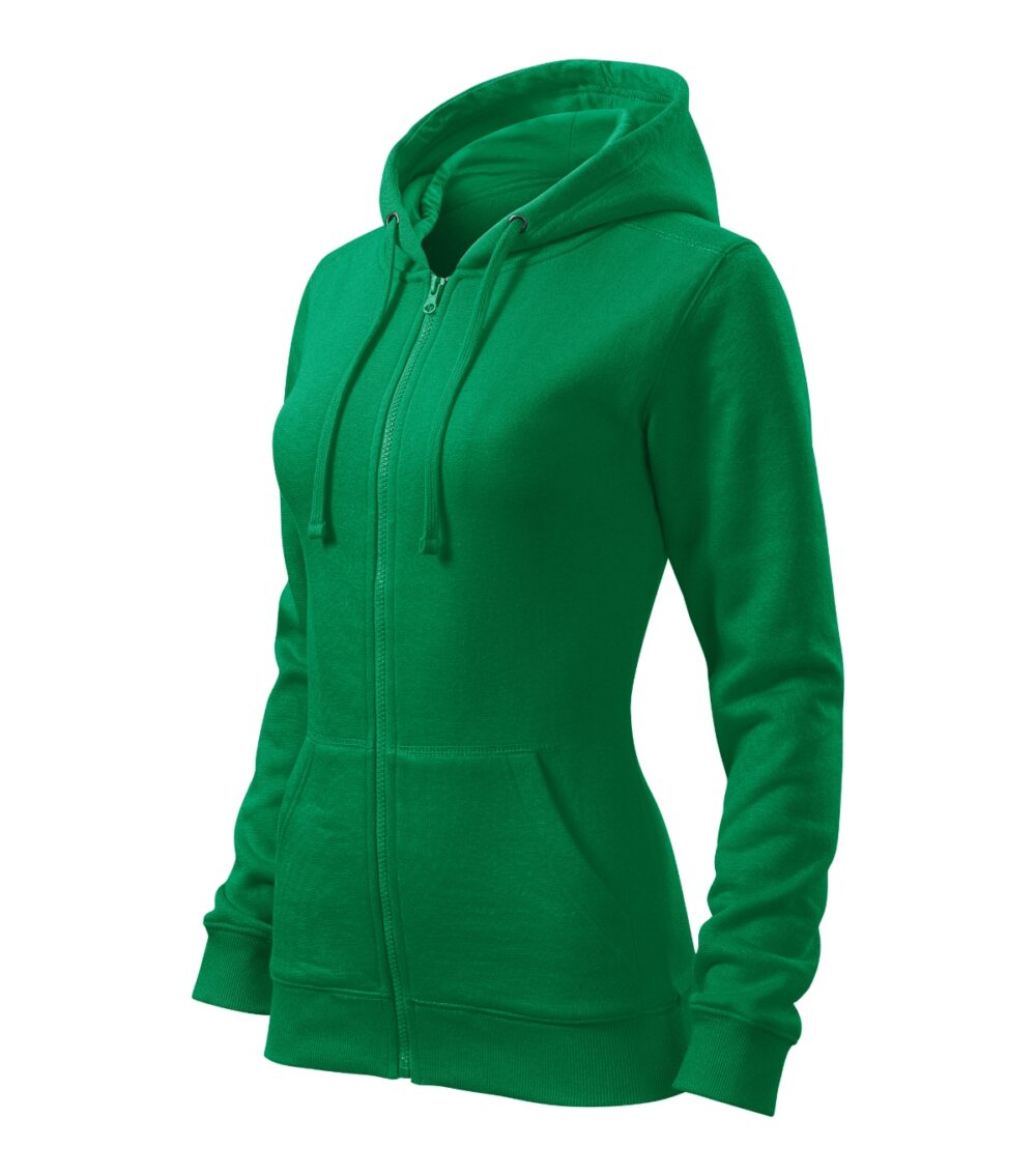 Bluza damska MALFINI Trendy Zipper — Zieleń trawy