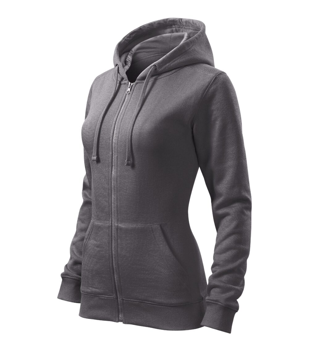 Bluza damska MALFINI Trendy Zipper — Stalowy