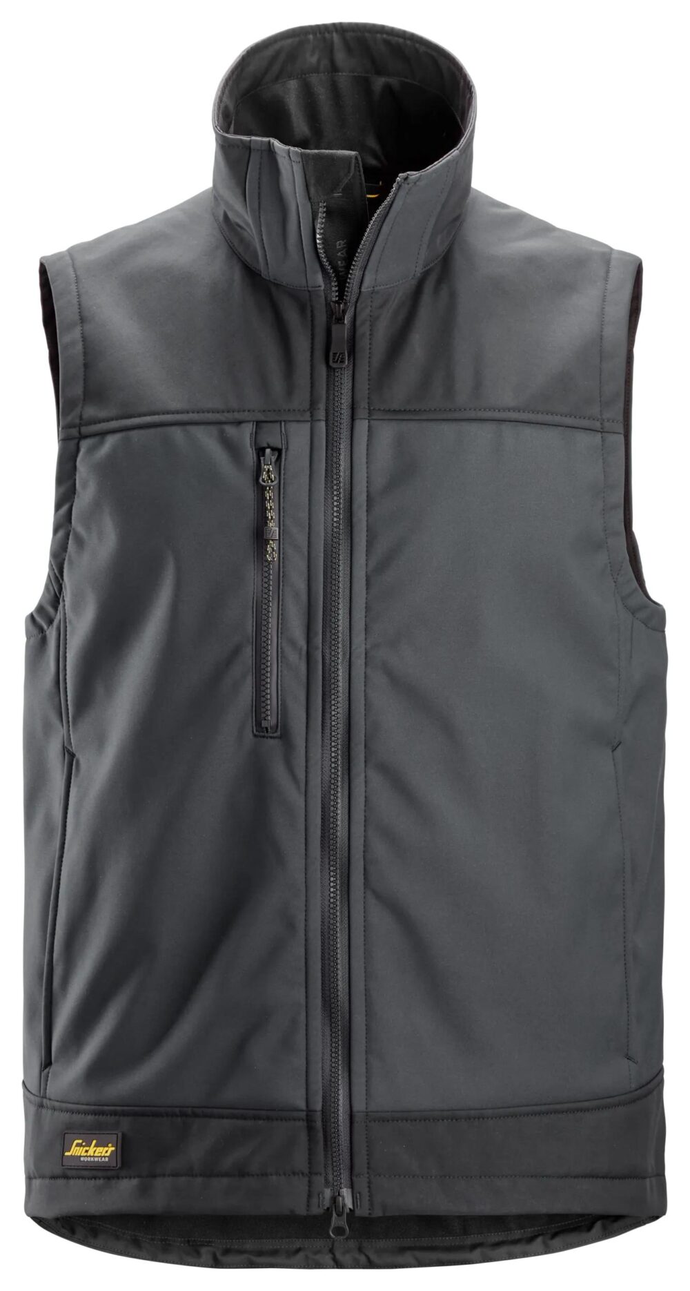 AllroundWork, Bezrękawnik softshell stretch — Stalowy Szary / Ciemny Stalowy