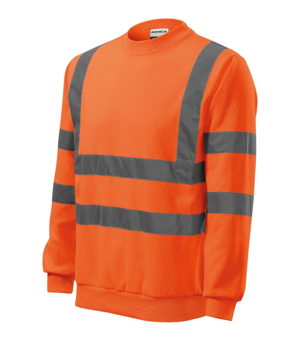 Bluza unisex RIMECK HV Essential — Fluorescencyjny pomarańczowy