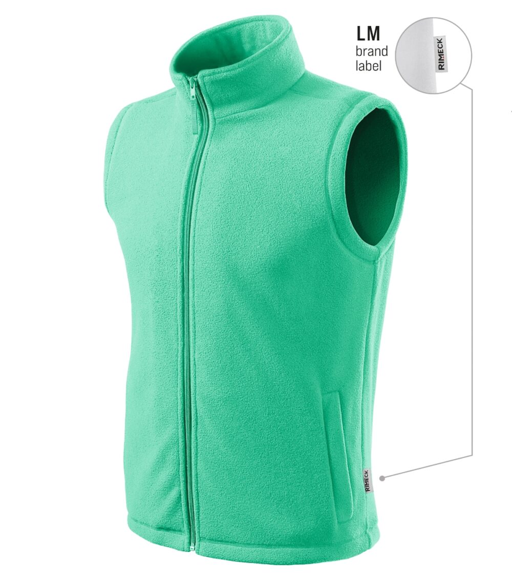 Kamizelka polarowa unisex RIMECK Next — Miętowy 95 (brand label)
