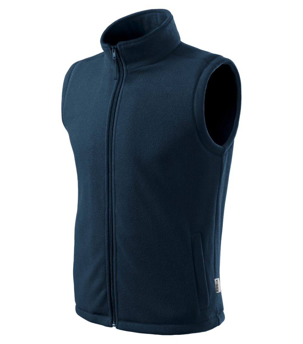 Kamizelka polarowa unisex RIMECK Next — Granatowy 02 (brand label)
