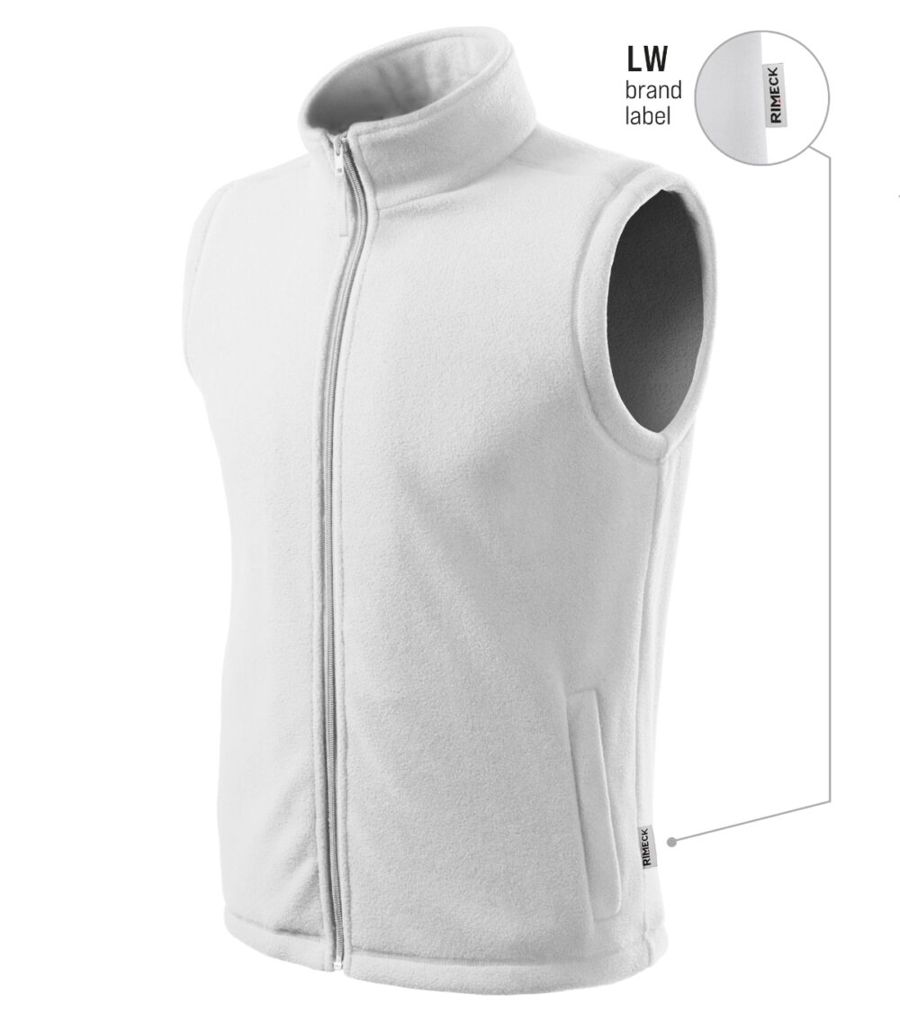 Kamizelka polarowa unisex RIMECK Next — Biały 00 (brand label)